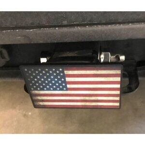 Trailer Hitch Cover for 2" Receivers, Heavy Metal Tow Hitch Cover USA Flag
